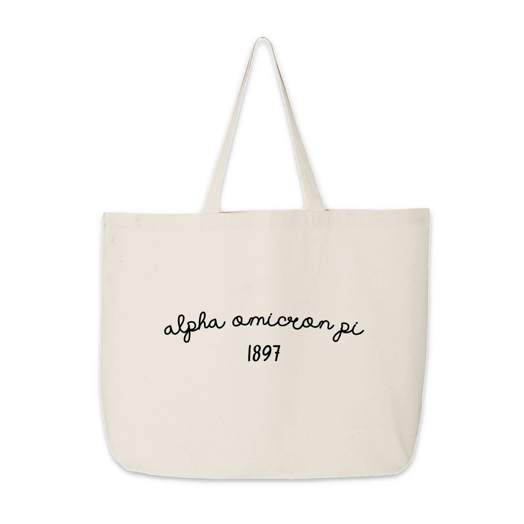 Alpha Omicron Pi Sorority Name and Founding Date Tote Bag