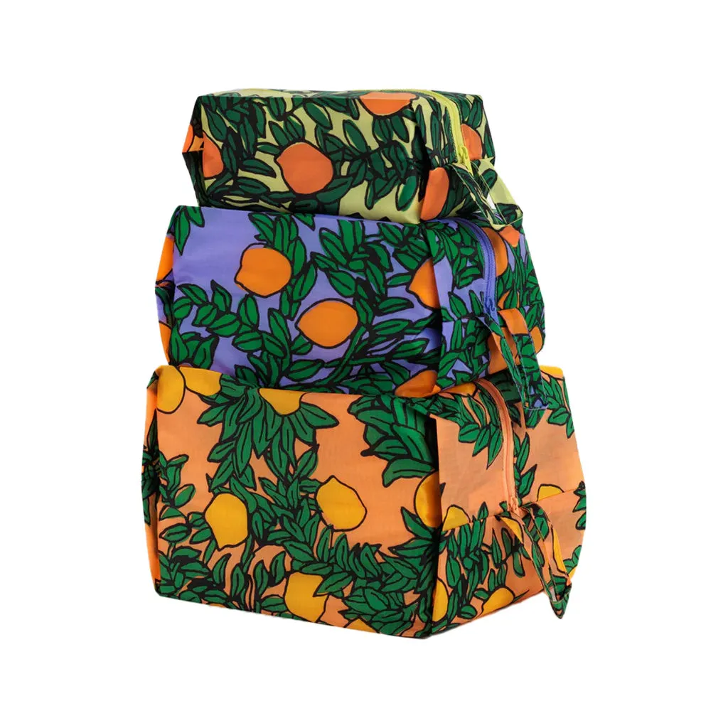 Baggu 3D Zip Set, Orange Trees