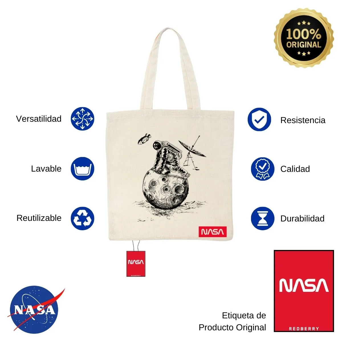 Bolsa Tote Bag Nasa Luna