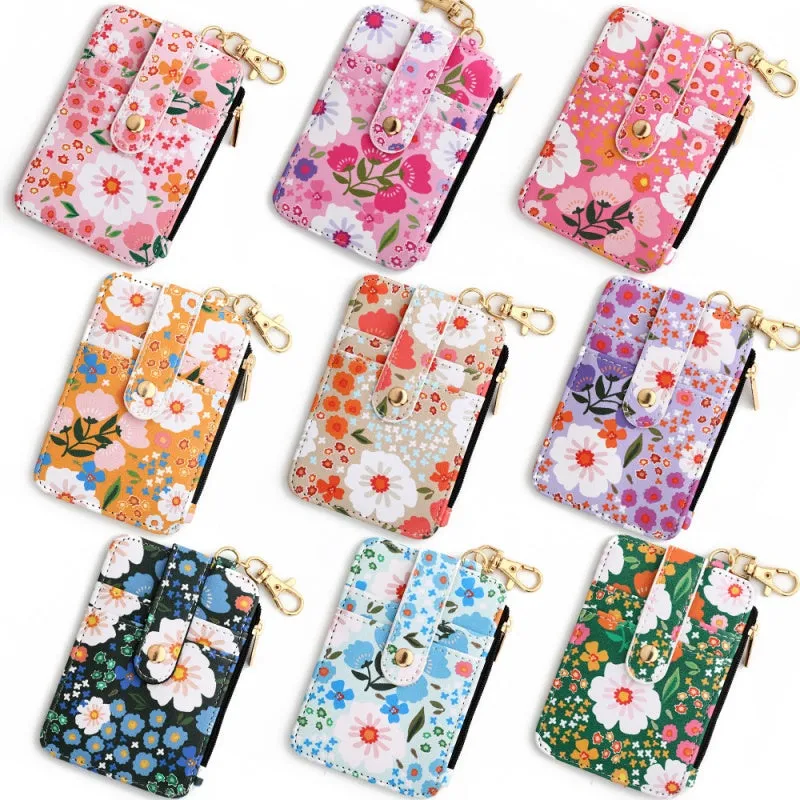 Card Holder Wallet with Keychain Zipper