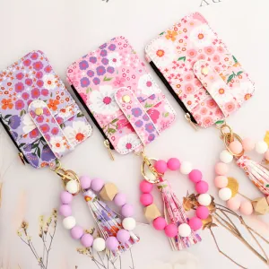 Card Holder Wallet with Keychain Zipper