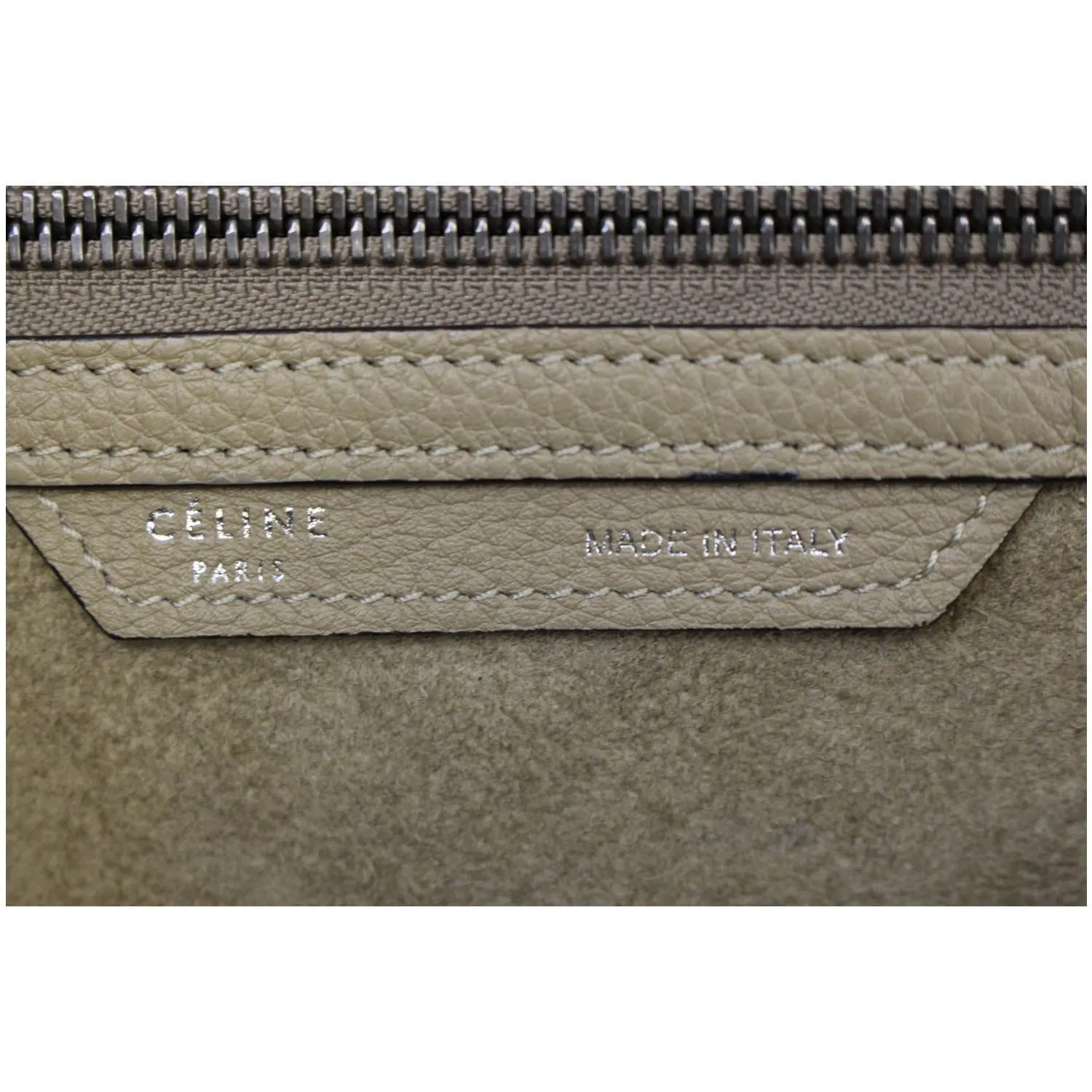 CELINE Mini Luggage Leather Tote Bag Dune
