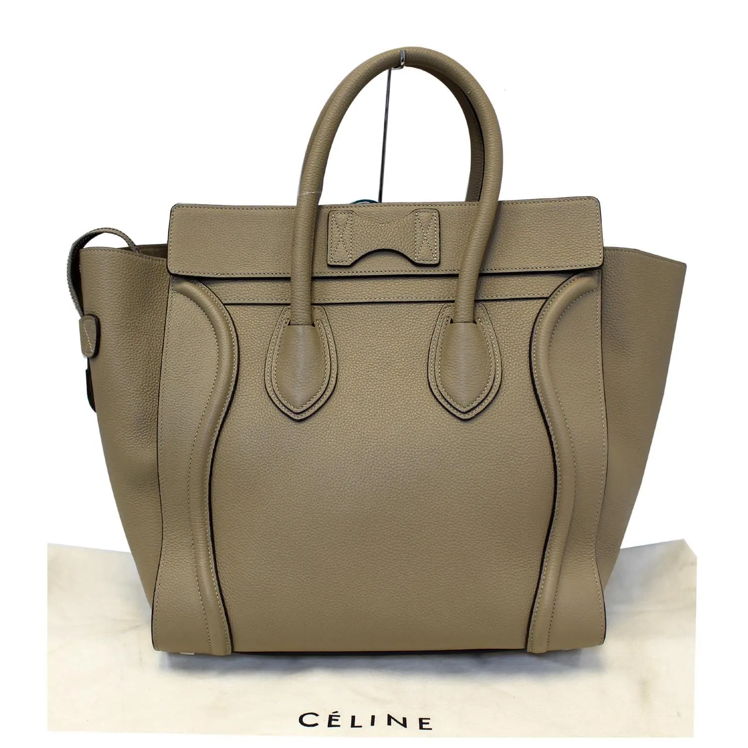 CELINE Mini Luggage Leather Tote Bag Dune