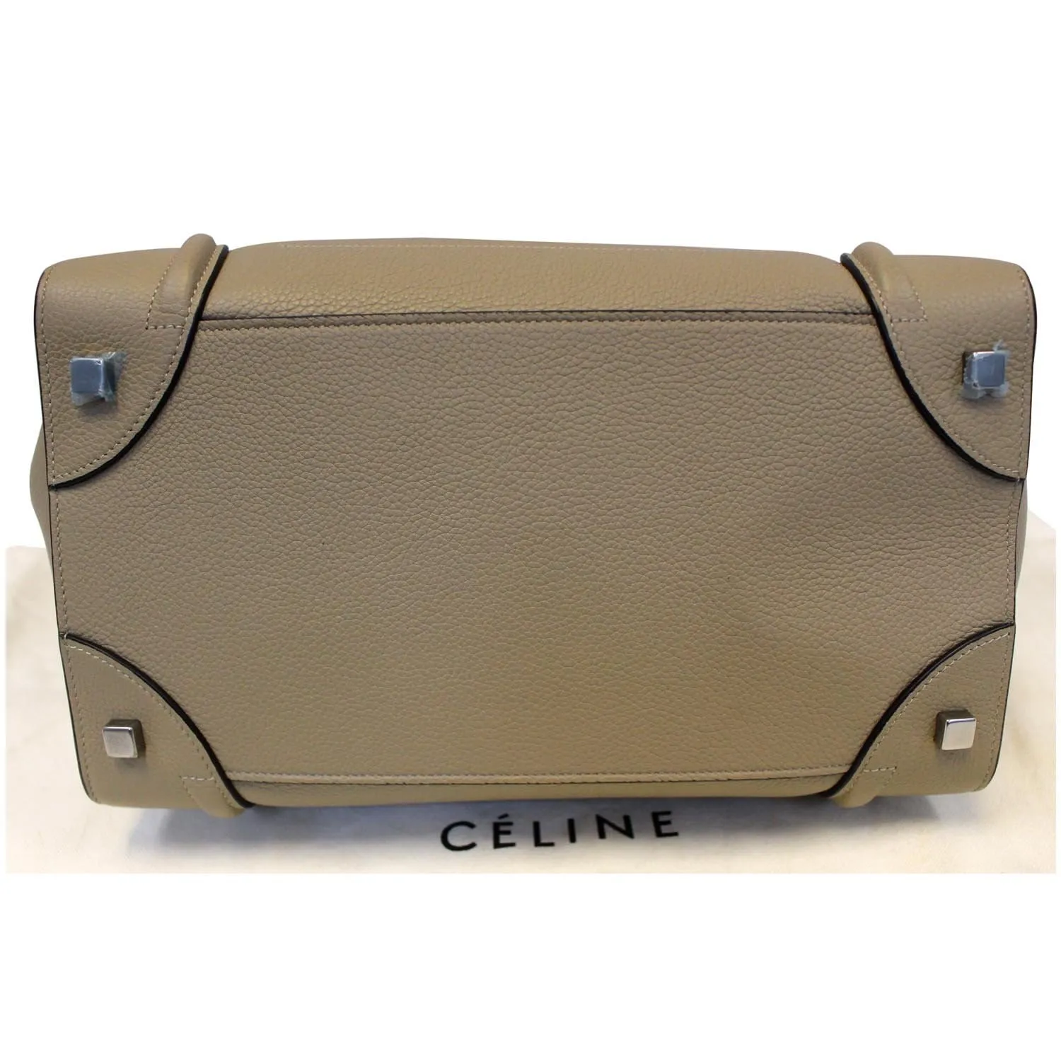 CELINE Mini Luggage Leather Tote Bag Dune