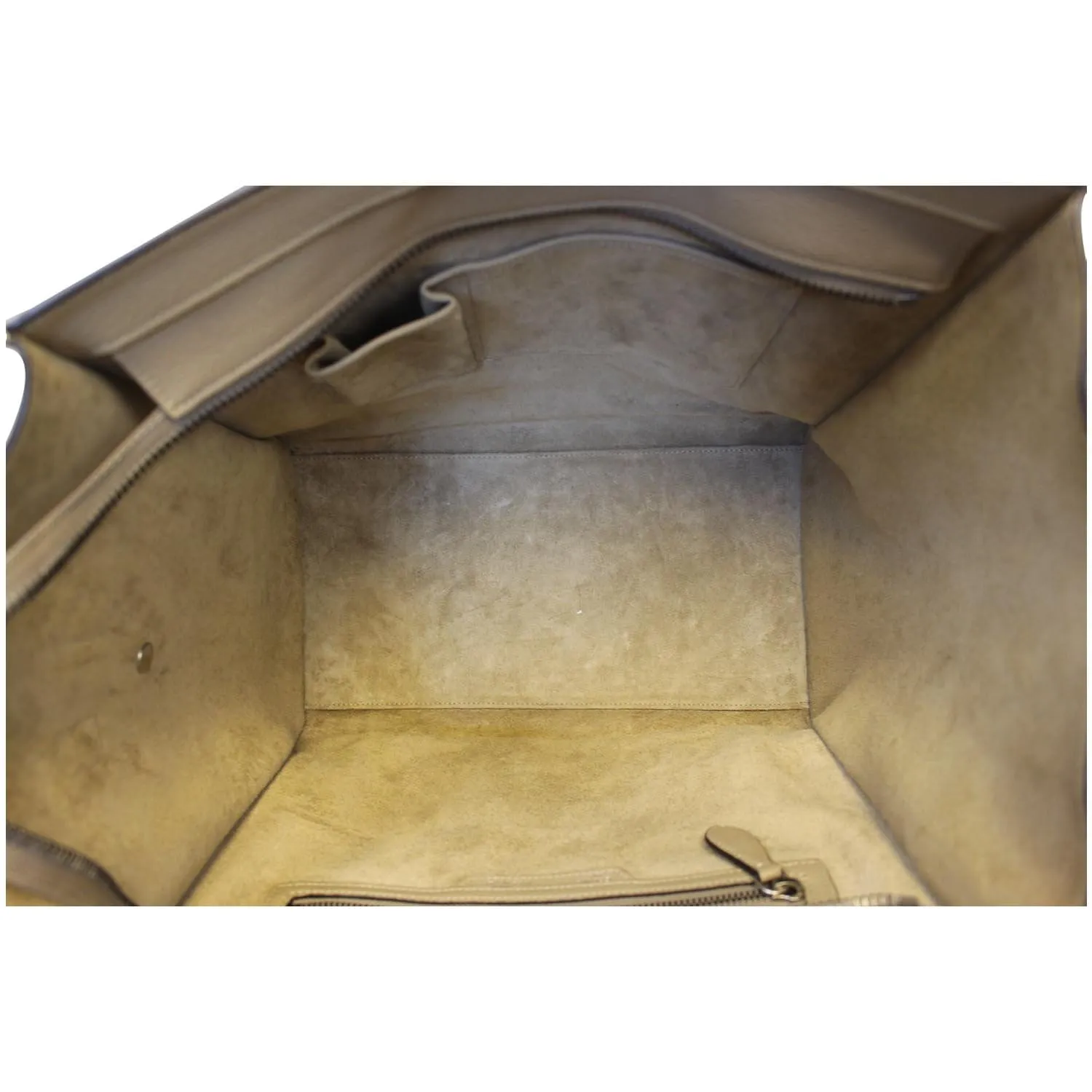 CELINE Mini Luggage Leather Tote Bag Dune