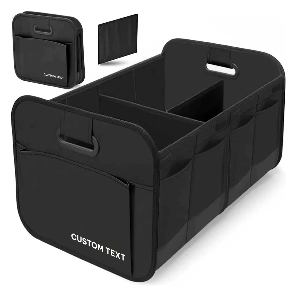 Custom Text For Car Trunk Organizer Storage, Compatible with All Cars, Reinforced Handles, Collapsible Multi, Compartment Car Organizers, Foldable and Waterproof, 600D Oxford Polyester IN12995