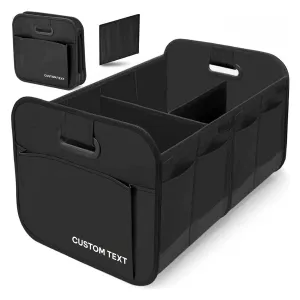 Custom Text For Car Trunk Organizer Storage, Compatible with All Cars, Reinforced Handles, Collapsible Multi, Compartment Car Organizers, Foldable and Waterproof, 600D Oxford Polyester KX12995