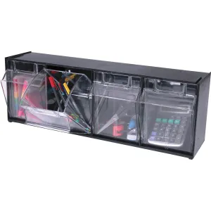 Deflecto Tilt Bin Interlocking Multi-Bin Storage Organizer