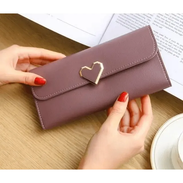 Durable Purses Luxury Love Heart Wallets For Ladies And Girls Smart Money Pocket, Card Holder Female Wallets And Phone Clutch Bag