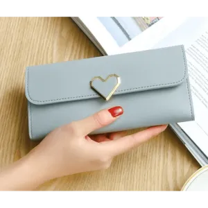 Durable Purses Luxury Love Heart Wallets For Ladies And Girls Smart Money Pocket, Card Holder Female Wallets And Phone Clutch Bag