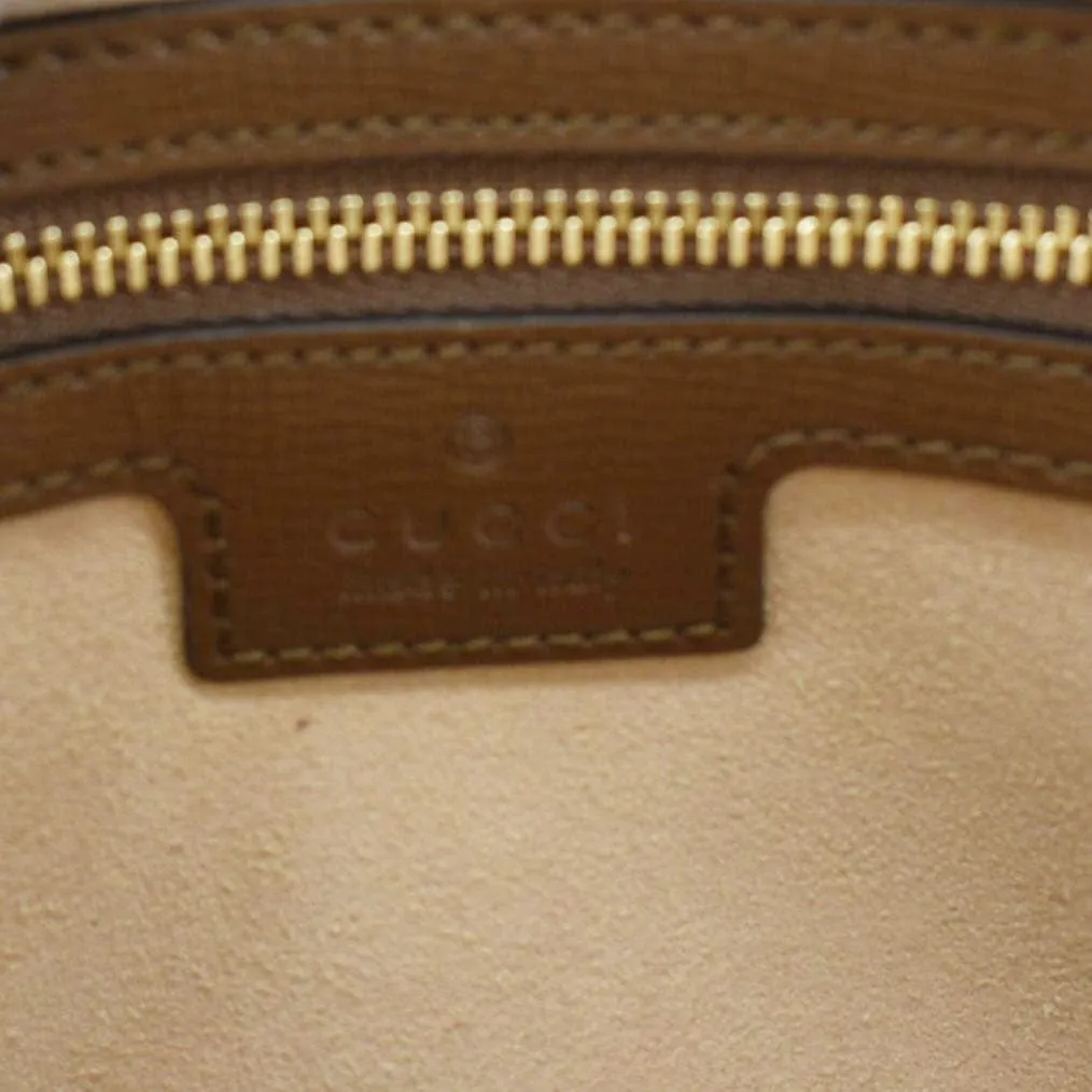 GUCCI Horsebit 1955 Small GG Supreme Canvas Shoulder Bag Beige 645454