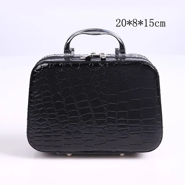 Hot Sale Women Beauticians Cosmetic Bags Travel Handbags PU Leather Organizer Makeup Bag Wash Bags Make Up Elegant Cosmetic Case