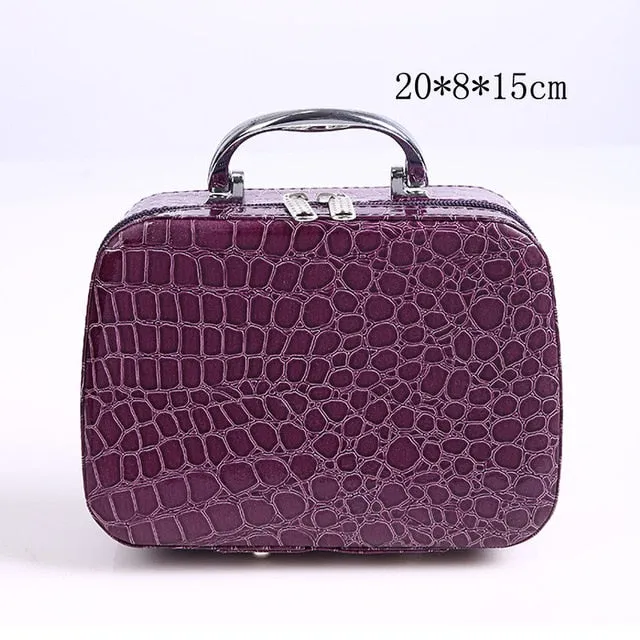 Hot Sale Women Beauticians Cosmetic Bags Travel Handbags PU Leather Organizer Makeup Bag Wash Bags Make Up Elegant Cosmetic Case