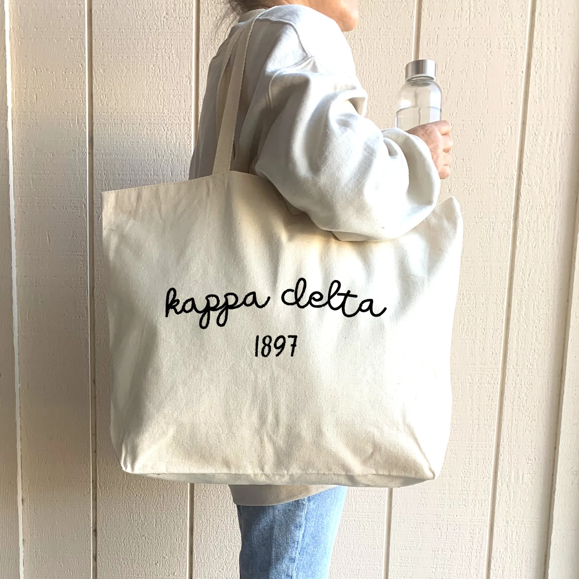 Kappa Delta Sorority Name and Founding Date Tote Bag