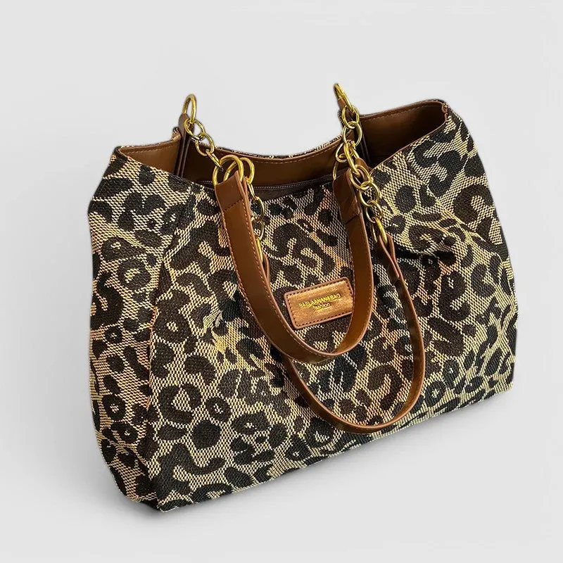 Leonora - Leopard Canvas Tote