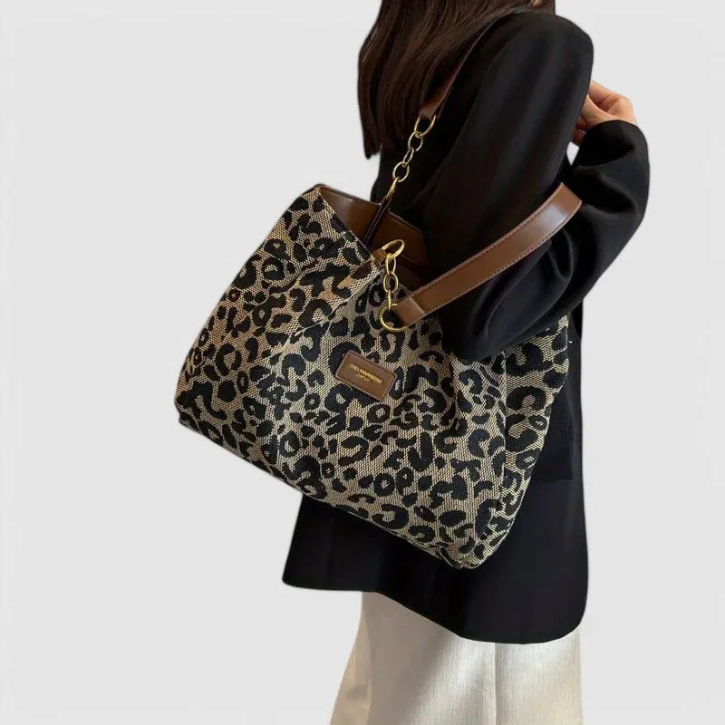 Leonora - Leopard Canvas Tote