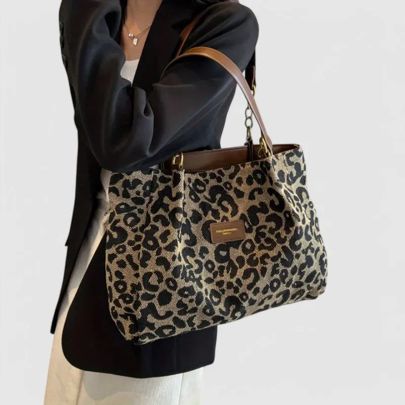 Leonora - Leopard Canvas Tote