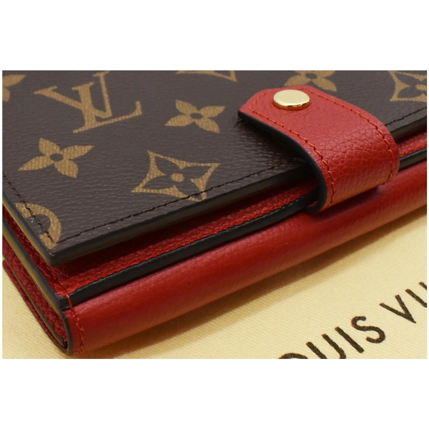 LOUIS VUITTON Pallas Compact Monogram Canvas Wallet Cerise