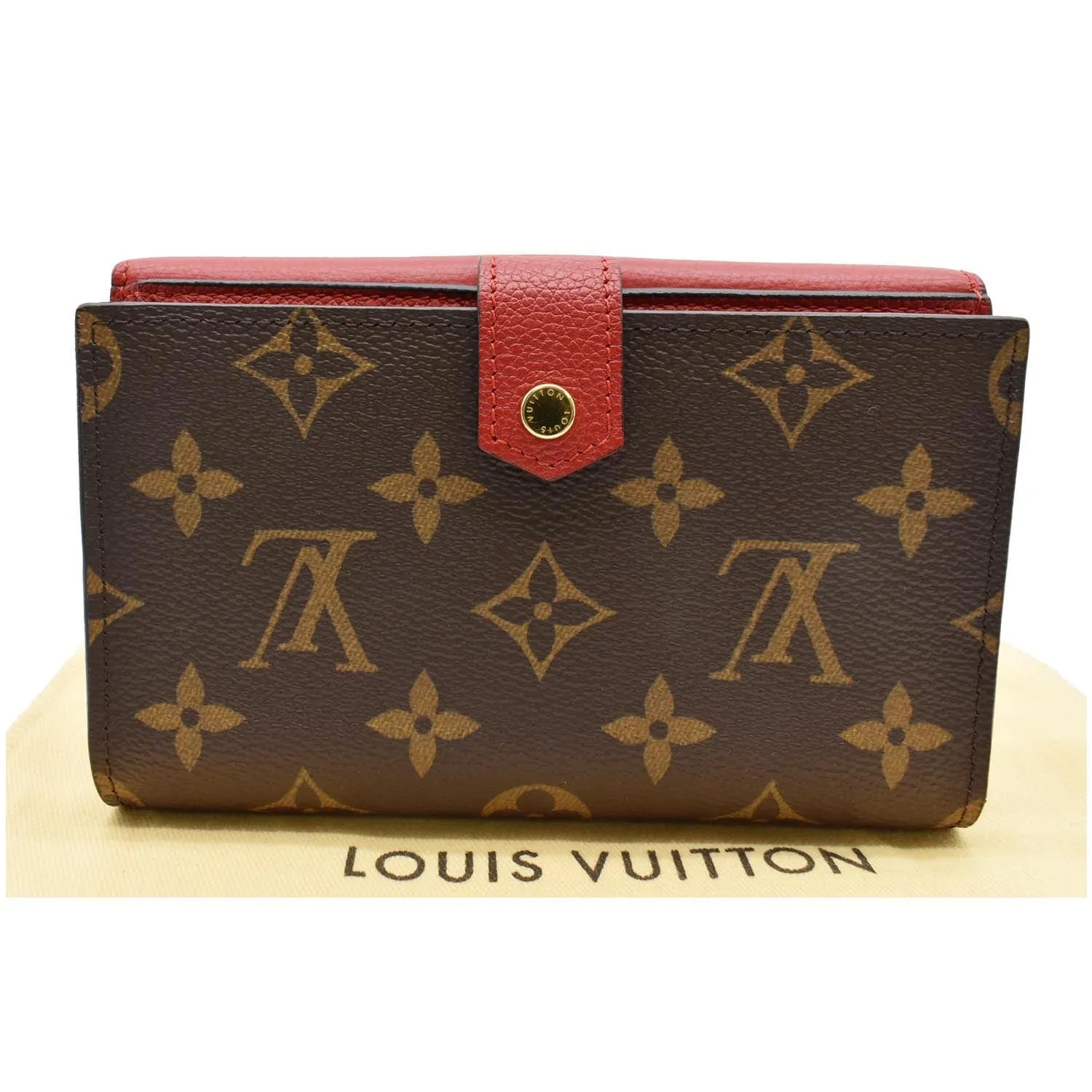 LOUIS VUITTON Pallas Compact Monogram Canvas Wallet Cerise
