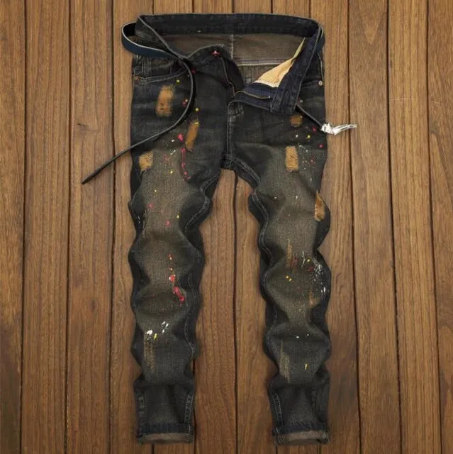 Men's Ripped Fashion Jeans.