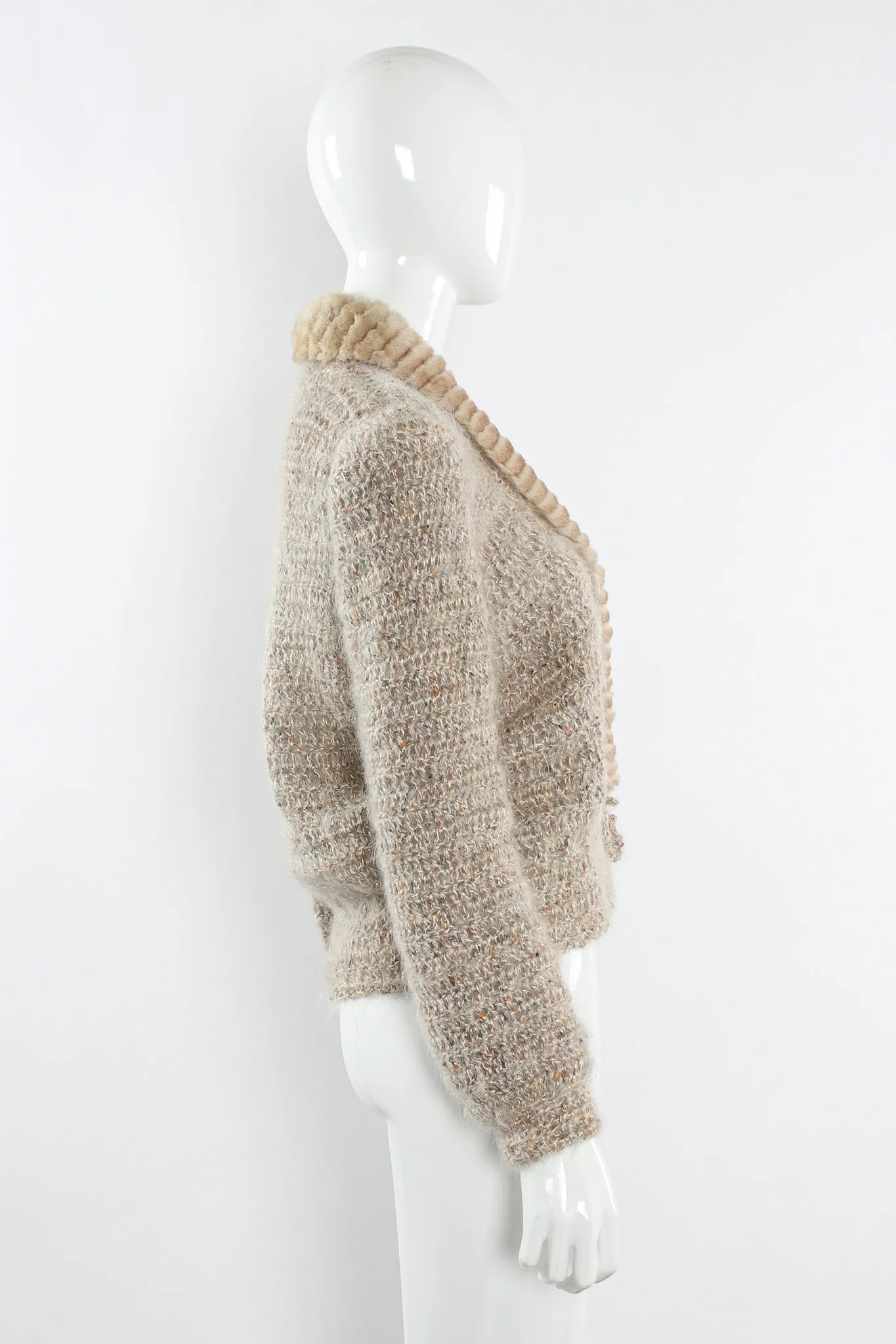 Metallic Mohair Chinchilla Cardigan