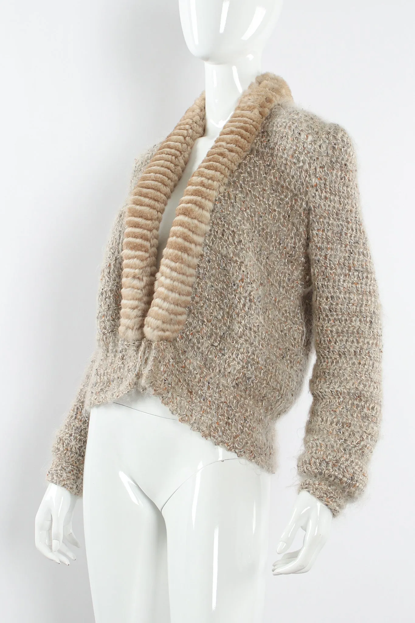 Metallic Mohair Chinchilla Cardigan