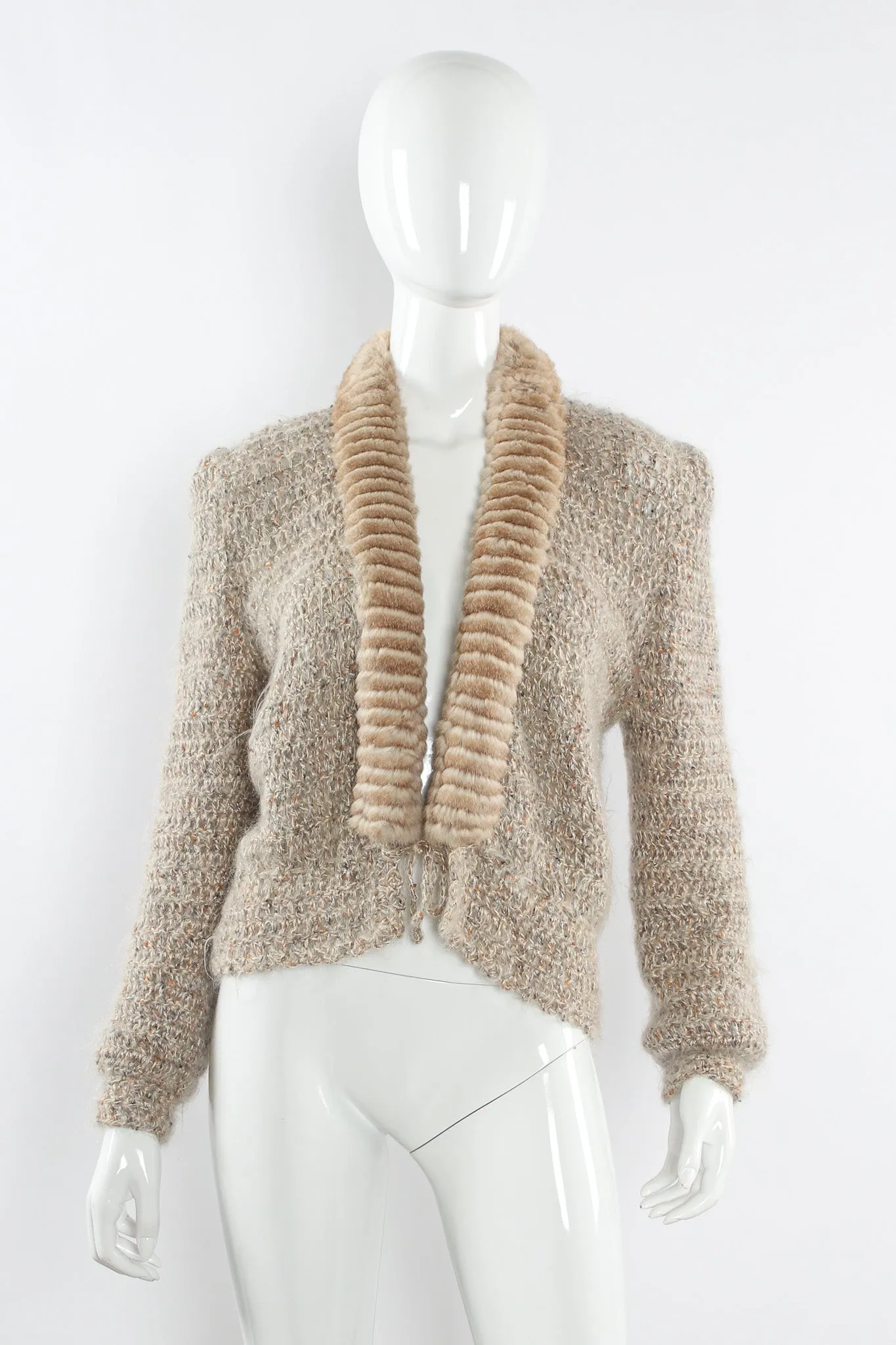 Metallic Mohair Chinchilla Cardigan