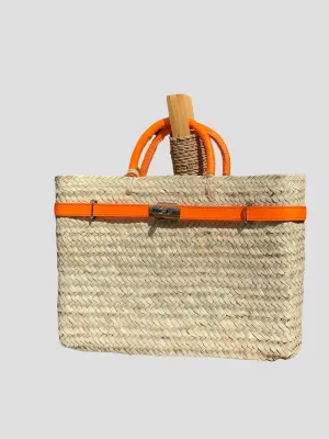 Panier Cuir Bag in Orange