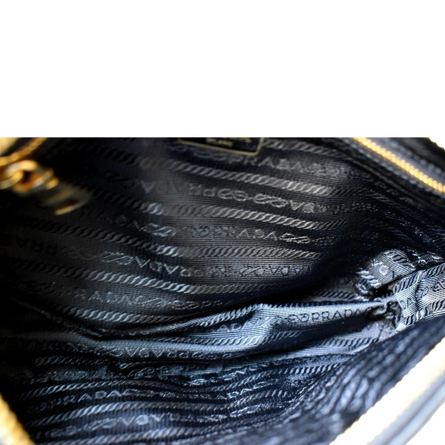 PRADA Tessuto Gaufre Nylon Shoulder Bag Black