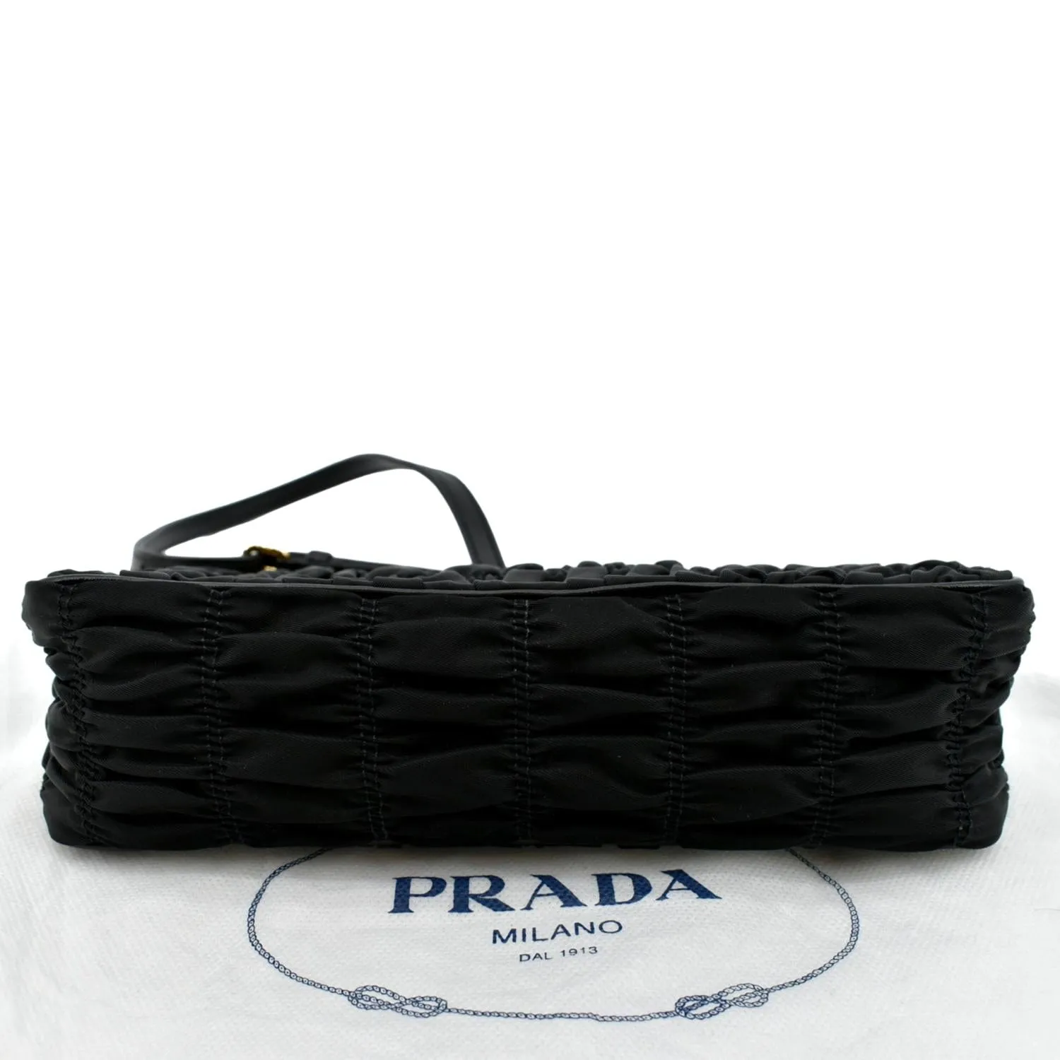 PRADA Tessuto Gaufre Nylon Shoulder Bag Black