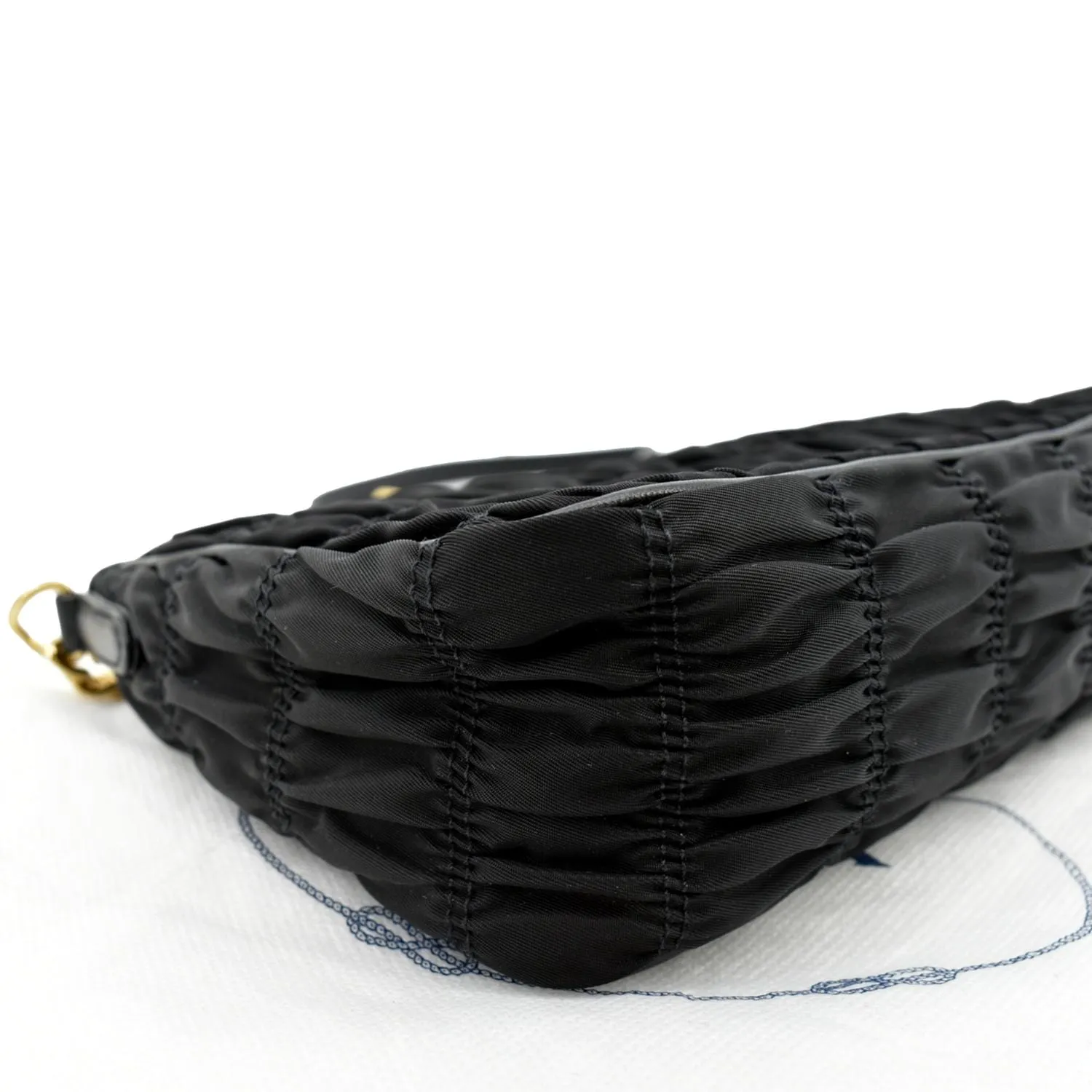 PRADA Tessuto Gaufre Nylon Shoulder Bag Black