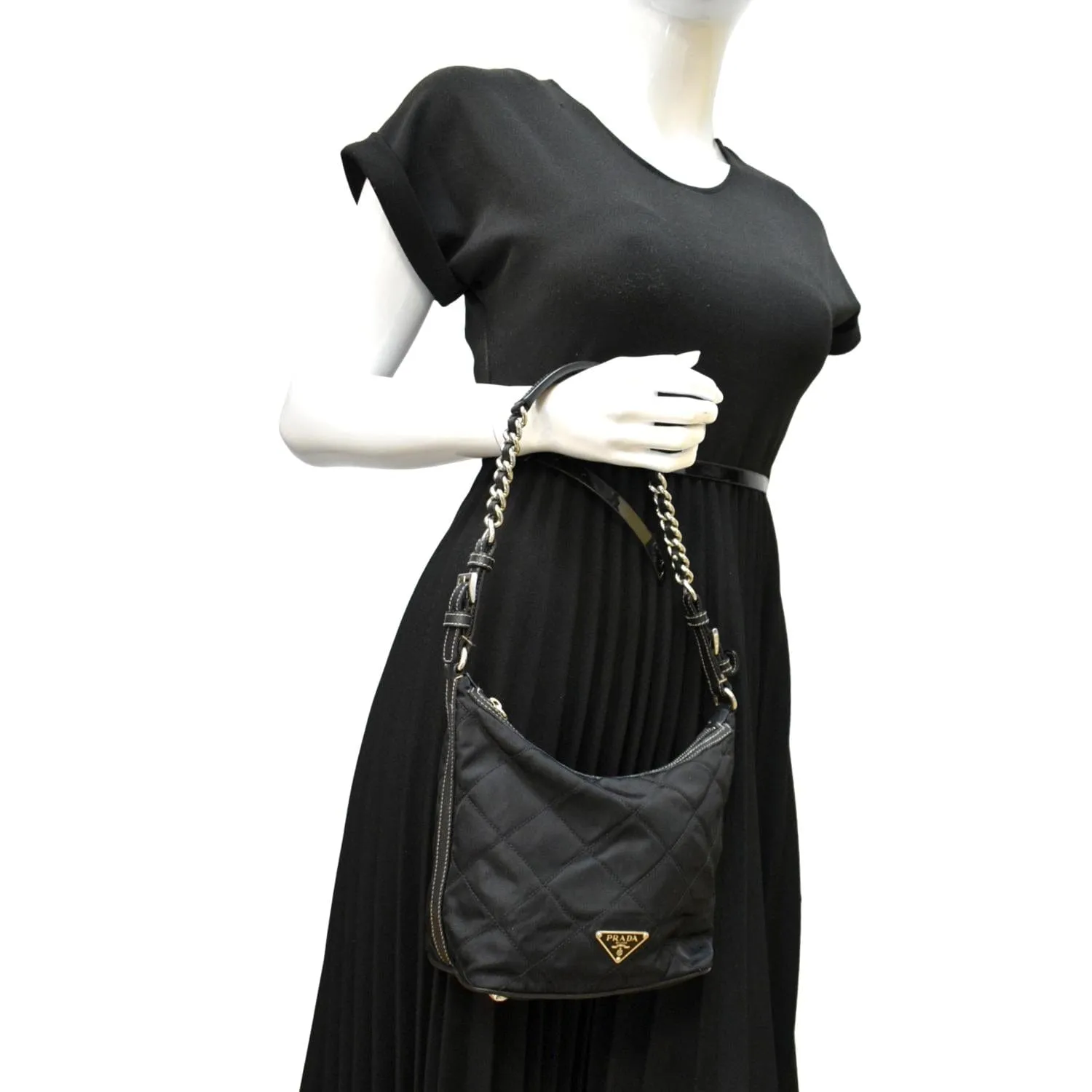 PRADA Tessuto Mini Re-Edition Nylon Shoulder Bag Black