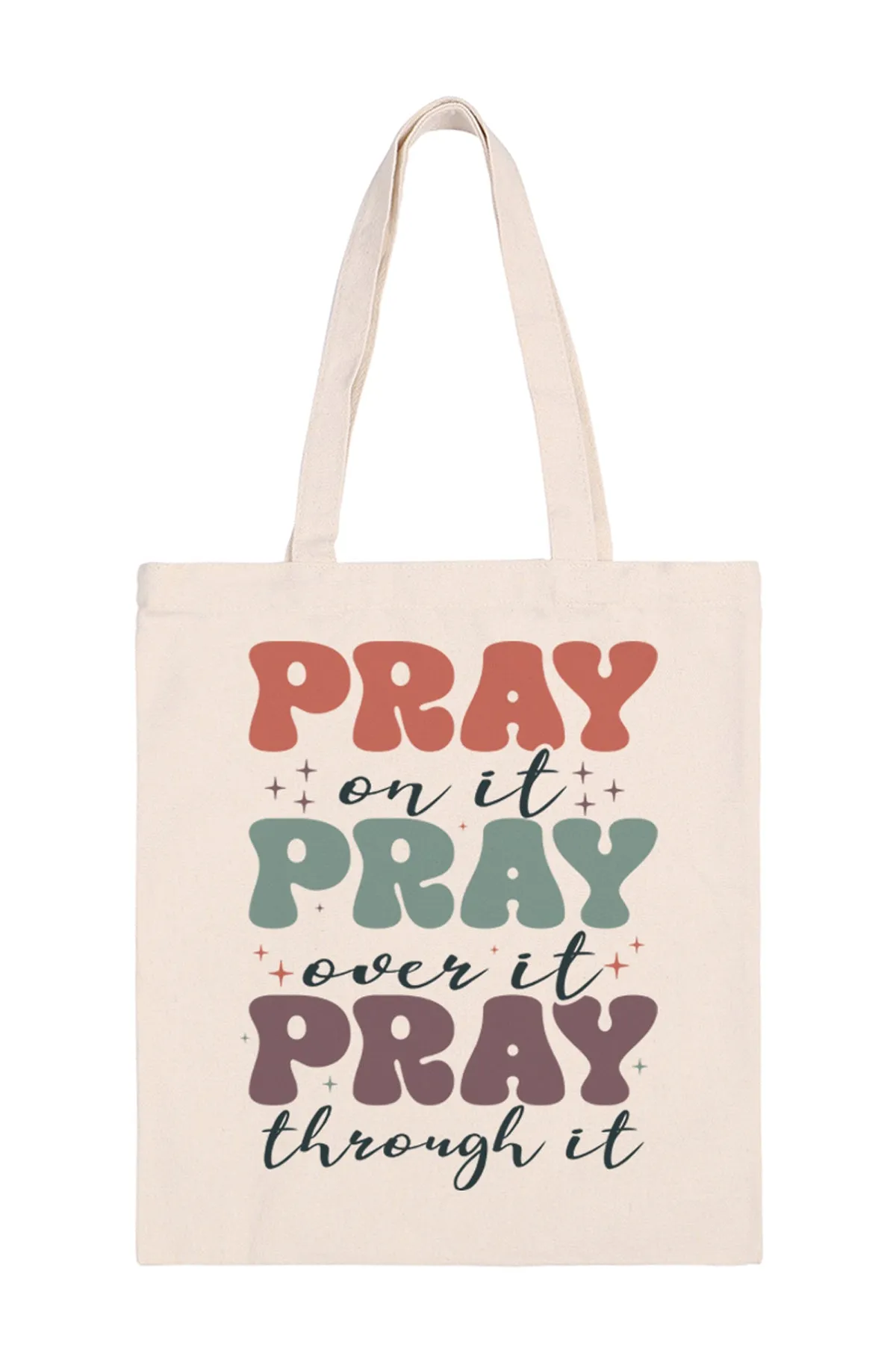 PRAY ON IT PRINT MINIMALIST FASHION TOTE BAG
