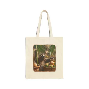 "Sloth El Mercado" Cotton Canvas Tote Bag