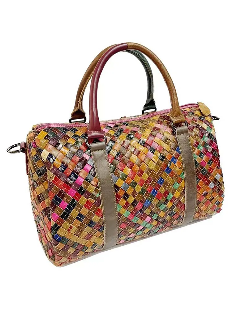 Retro Floral Color Matching Fashion Handbag