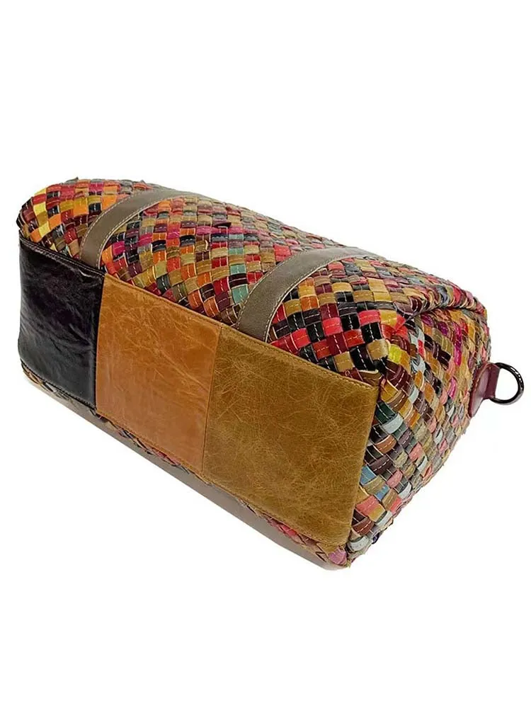 Retro Floral Color Matching Fashion Handbag