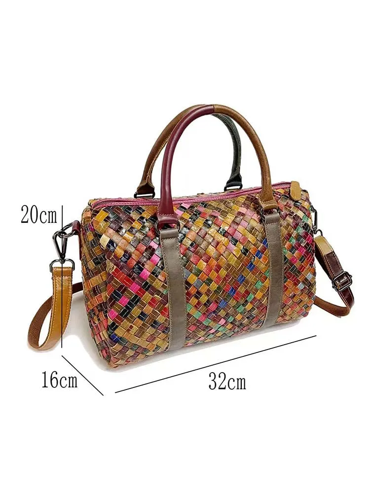 Retro Floral Color Matching Fashion Handbag