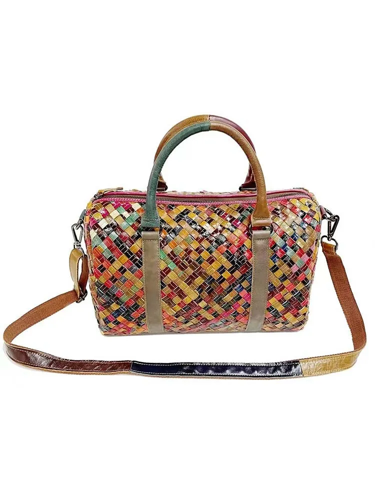 Retro Floral Color Matching Fashion Handbag