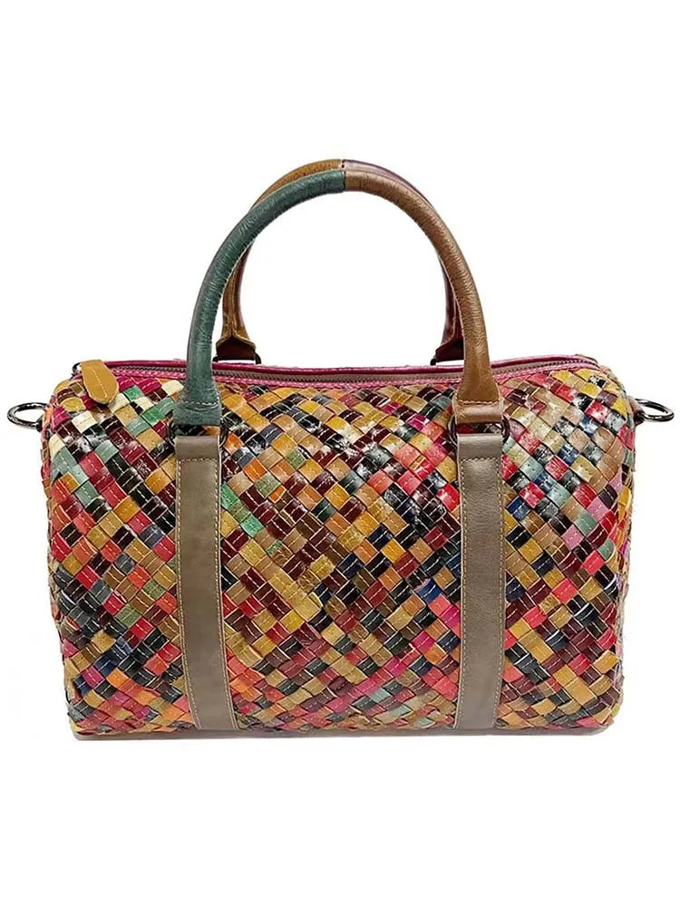 Retro Floral Color Matching Fashion Handbag