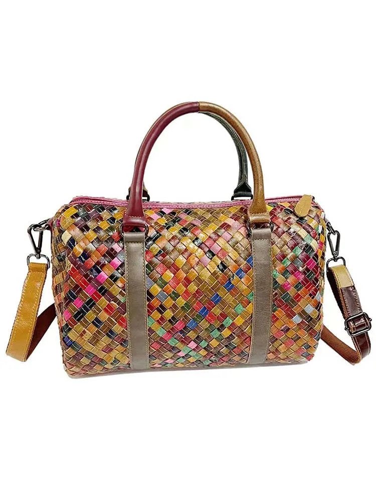 Retro Floral Color Matching Fashion Handbag