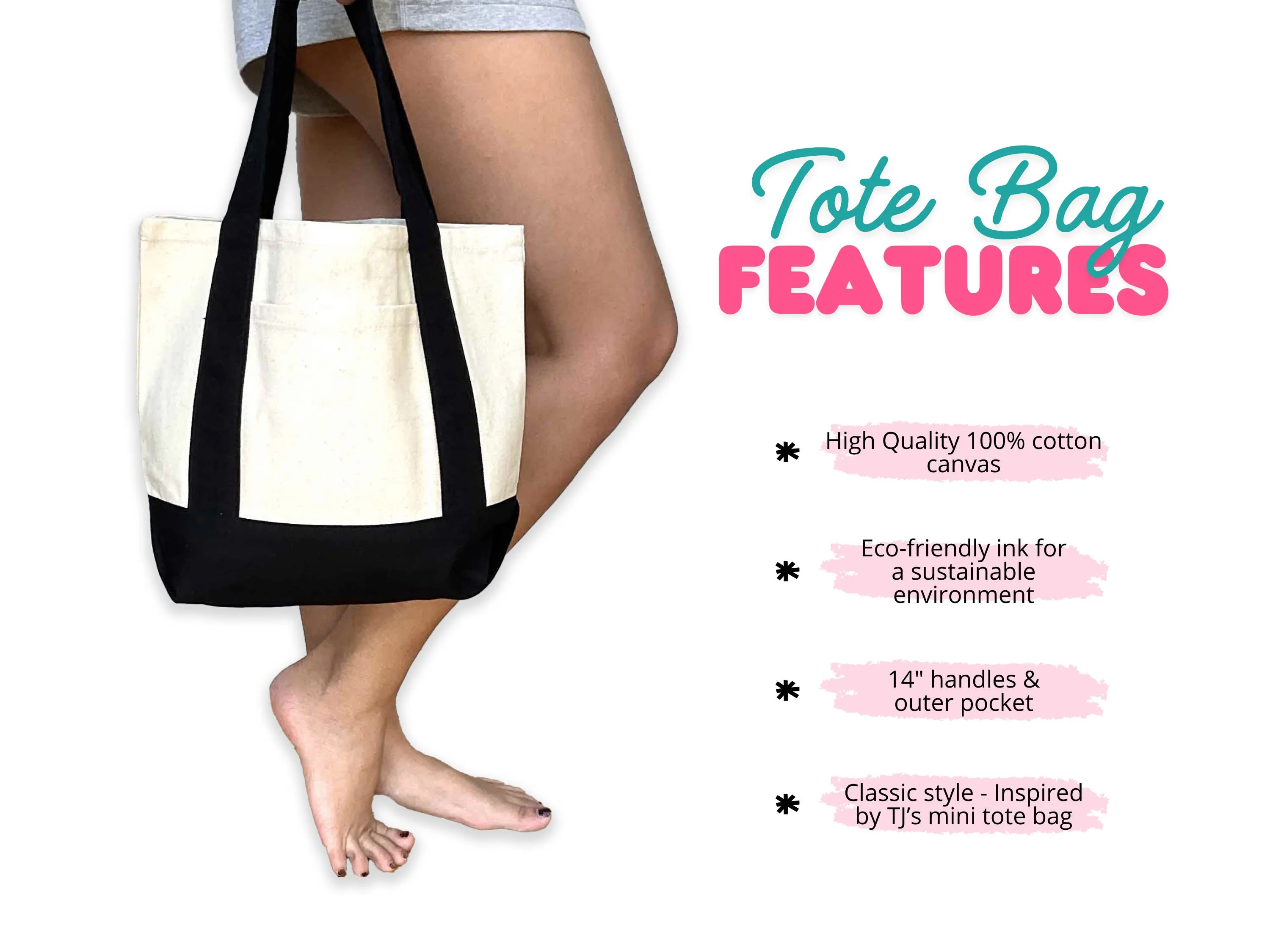 Sigma Sigma Sigma Black Trim Canvas Tote Bag - Perfect for Everyday Sorority Life