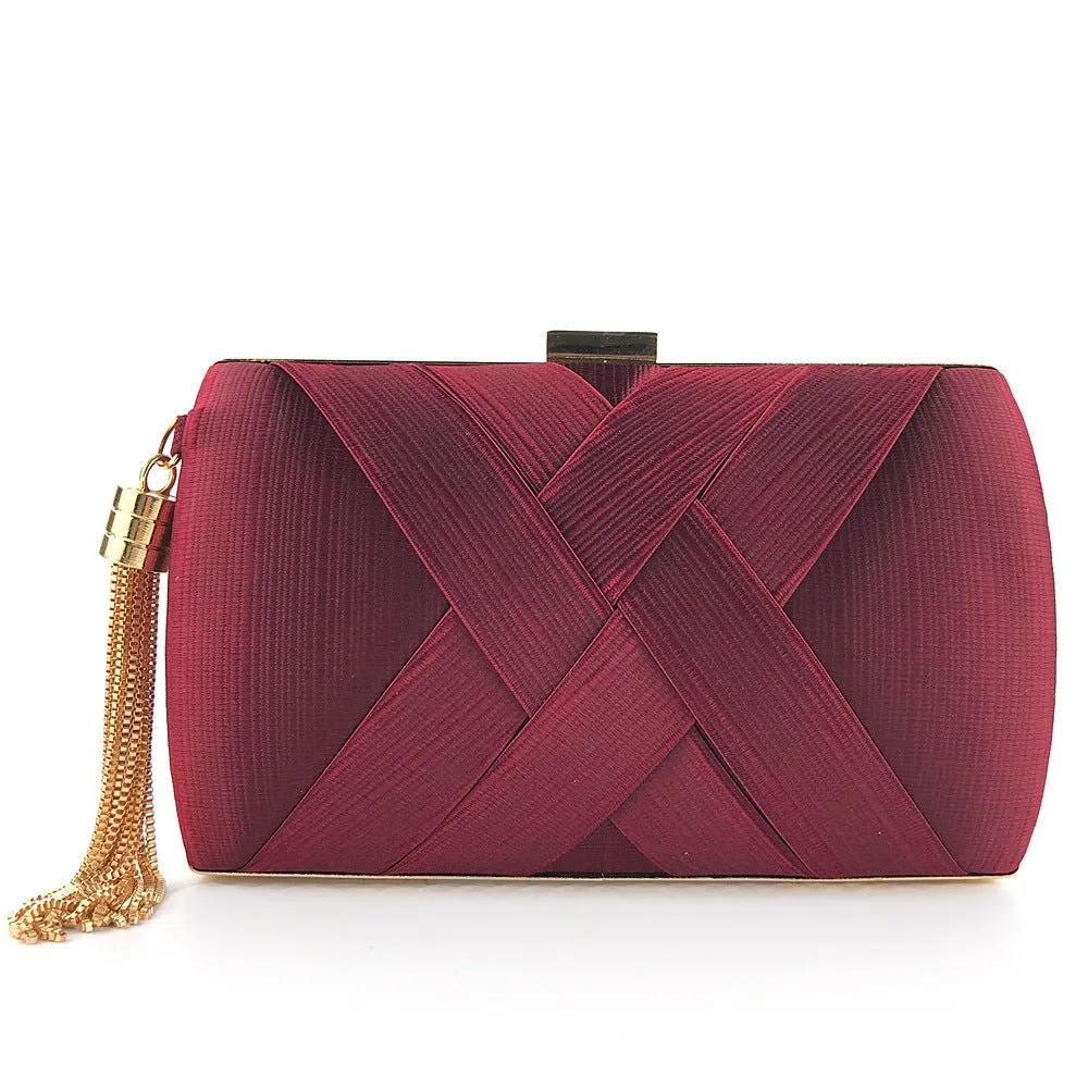 Silk Evening Bag Shinny Clutch
