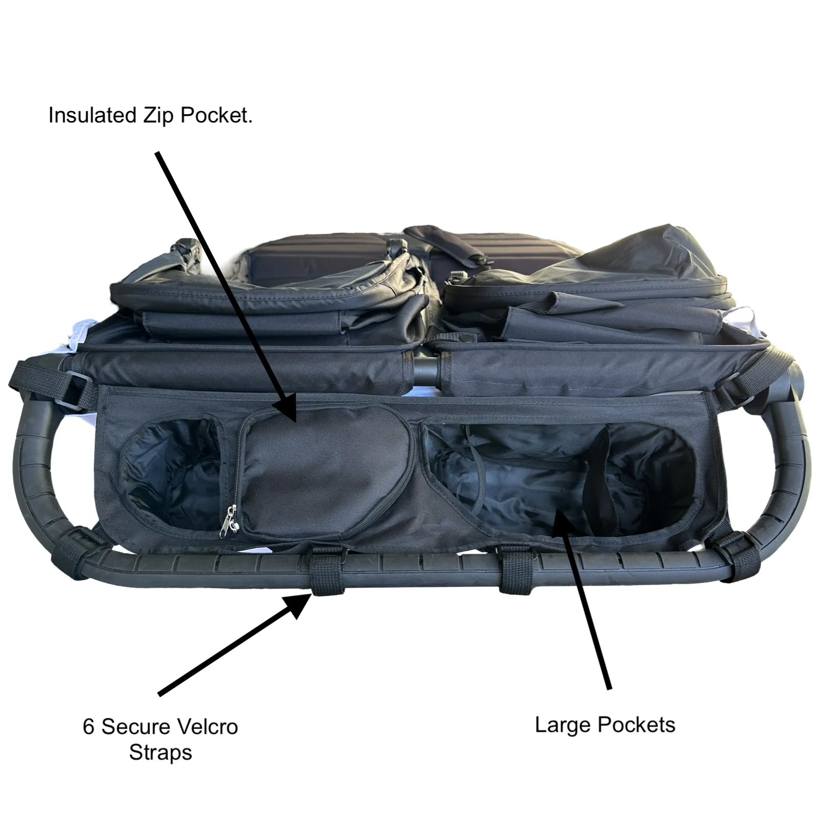 Split (bar in middle of handlebar) Double Stroller Cup Holder Organizer for Bob Duallie and Baby Jogger City Mini GT