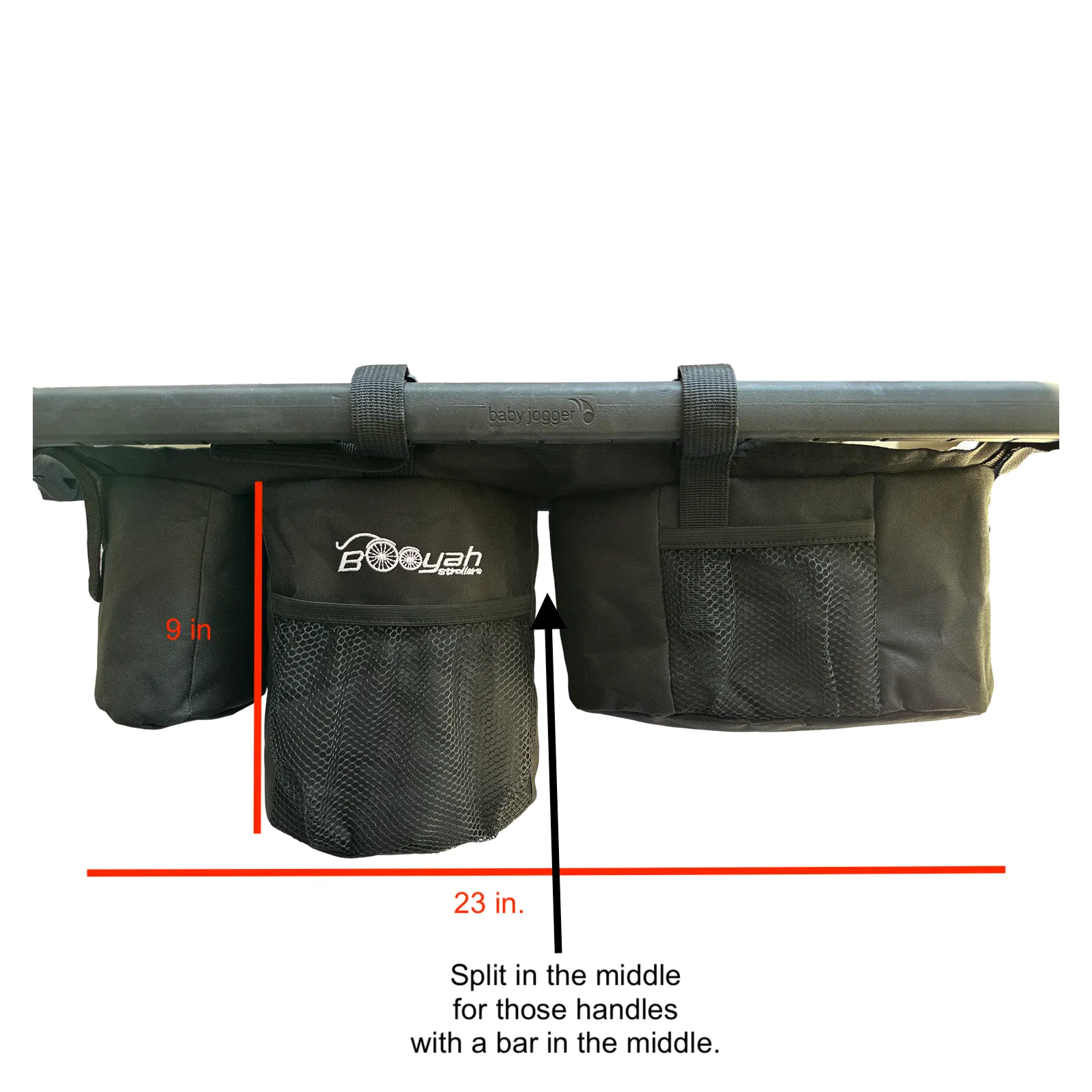 Split (bar in middle of handlebar) Double Stroller Cup Holder Organizer for Bob Duallie and Baby Jogger City Mini GT
