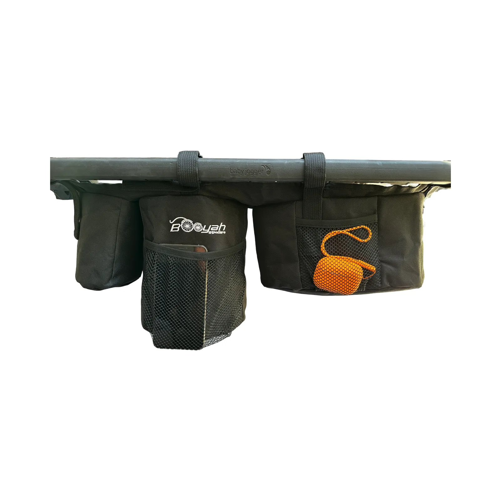 Split (bar in middle of handlebar) Double Stroller Cup Holder Organizer for Bob Duallie and Baby Jogger City Mini GT