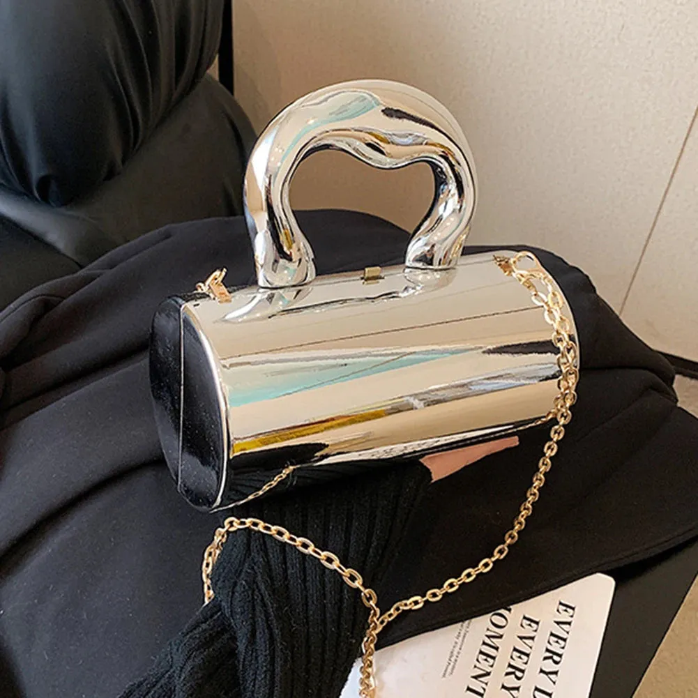 Women's Handbag Bags For Women Party Clutches Fashion Cylinder Bag Mini Evening Purse Crossbody Shoulder Bag Gold Box Clutch