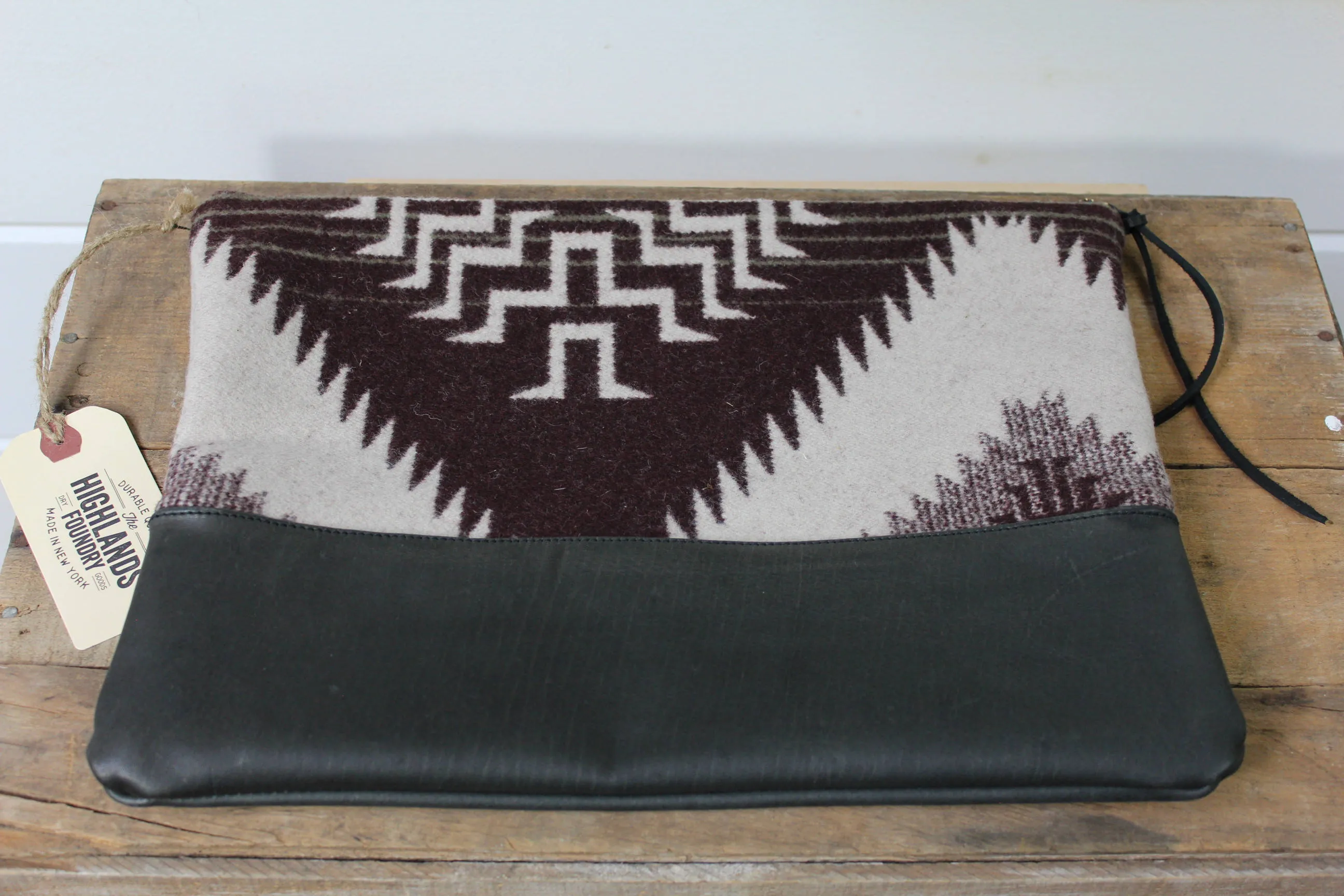 Wool   Leather Clutch